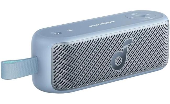 Anker Soundcore Motion 100 Portable Wireless Bluetooth Speaker, 20W Dual Full-Range Drivers, Built-In Strap, 12-Hour Playback, BassUp Technology, IPX7 Waterproof, Customizable 9-Band EQ - Blue